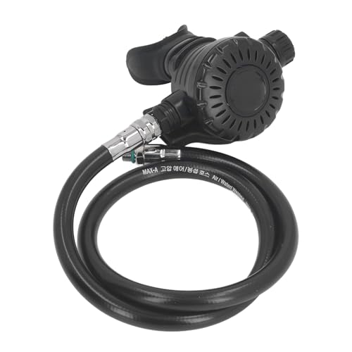 Diving Breathing Valve, Breathing Secondary Valve with Medium Pressure Tube Adjustable Diving Equipment for Snorkeling Underwater (Black)