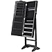 Produktbild MIADOMODO Schmuckschrank mit Standspiegel - 40,9 x 142 x 36,5 cm, abschließbar, schwenkbar, Vintage, Schwarz - Schmuckregal, Schmuckkasten, Schmuckaufbewahrung, Spiegelschrank