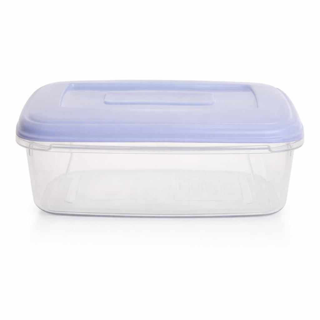 Rectangle Plastic Food Storage Container with Lid Clear Kitchen Storage Box Fridge Freezer Microwave Safe Meal Prep Container for Leftovers Lunch Snacks Pantry Food Organiser Reusable Box (3L)