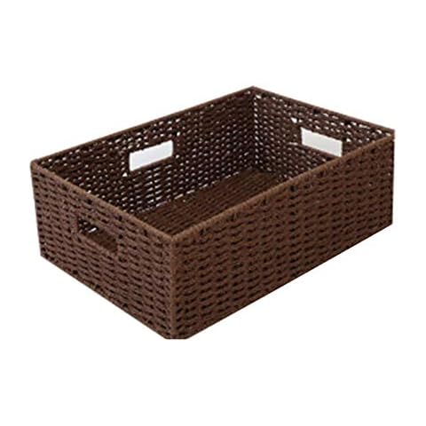 Fablcrew Aufbewahrungskörbe, Geflochten Aufbewahrungskorb mit Griffen, Aufbewahrungsbox, Polypropylen Regalkorb Badkorb Cover
