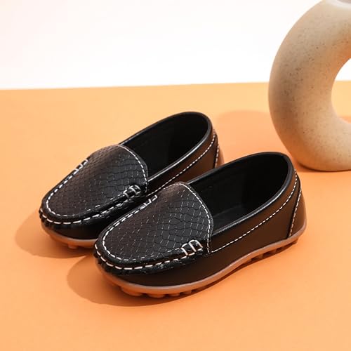 Boys Loafers PU Leather Slip-On Toddler Dress Shoes Non-Slip Sole Kids Moccasins for School Events and Daily Wear2