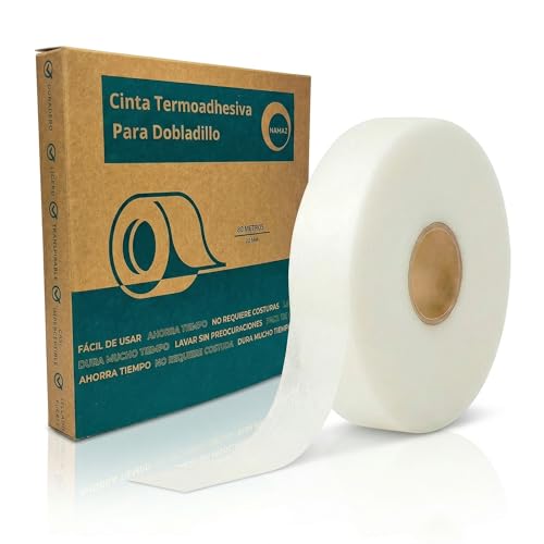 NAMAZ® Cinta Termoadhesiva XL para Dobladillos | 80 Metros x 20 mm | Material Extra Grueso y Resistente | Para Cortinas, Pantalones, Ropa y Manualidades | Fijación Duradera Sin Coser