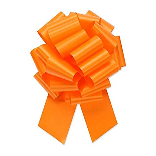 Berwick Offray 1.45'' Wide Ribbon Pull Bow, 5.5'' Diameter with 20 Loops, Tropical Orange
