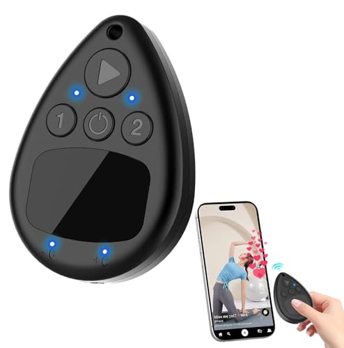 Bluetooth Screen Tapper Auto Clicker for TikTok App - Wireless Touchpad Remote Phone Tapper for iPhone & Android (iOS AssistiveTouch Required), Dual Device S1/S2, 2-Speed Silent Clicker (Black)
