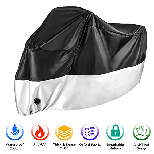 m zimoon 210D Wasserdichte Motorradabdeckung Motorradabdeckung Heavy Duty Regen UV Indoor Outdoor Abdeckung Aufbewahrungstasche, 103 x 41 x 49 Zoll