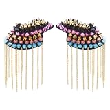 SUPERFINDINGS 2 Pz Spallina Perline di Cristallo Catena Oro Chiaro Nappa di Ferro Staccabile Spalline Retro Strass Spalla Distintivi con Spilla Abito Medaglia Accessori per Uomo Donna