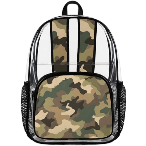 Camo Clear Backpack Heavy Duty Large Stadium Approved Clear Bag PVC See Through Transparent Backpack Work Travel Security Stadium Bag4