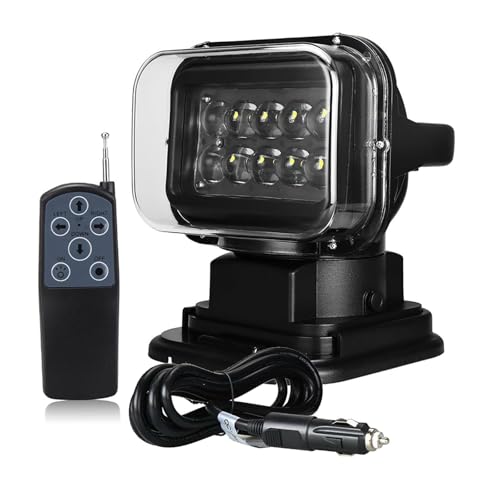 PICAA 50W LED Search Light Wireless Remote Control Magnetic Led Work Light Spotlight Searchlight 12V 24V for Offroad 4x4 Truck Car Marine Boat