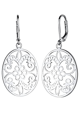 Elli Ohrringe Damen Ohrhänger Ornament Floral in 925 Sterling Silber