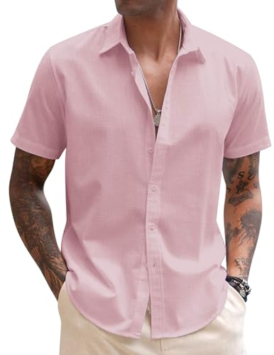 Chemise de plage pour homme en coton, le choix fraîcheur en rose glacé