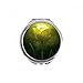 Tulip Greenery Flower Hand Compact Mirror Round Portable Pocket Glass