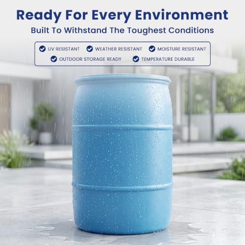 Image of 55 Gallon Water Storage Barrel, BPA Free, Emergency Water Supply - Eco Friendly - Made in USA (Yellow, 55 GALLONS Drum)