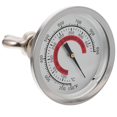 Ciieeo Termómetro para Barbacoa Doble Metal, Medidor de Temperatura Compacto y Duradero para Horno y Parrilla, Indicador Fácil de Leer para Cocina al Aire Libre y Asado