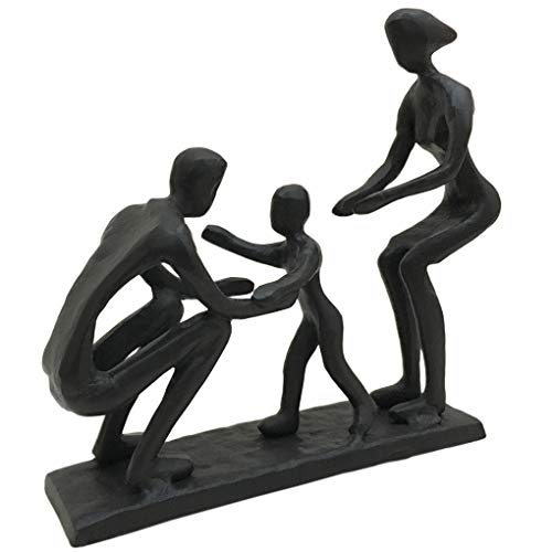 Bitopbi Romantic Family Together Cast Iron Sculpture Anniversary Wedding Engagement Figurine Romance Statue For Love Sweethearts Metal Statuette (3# Family) #TOP3