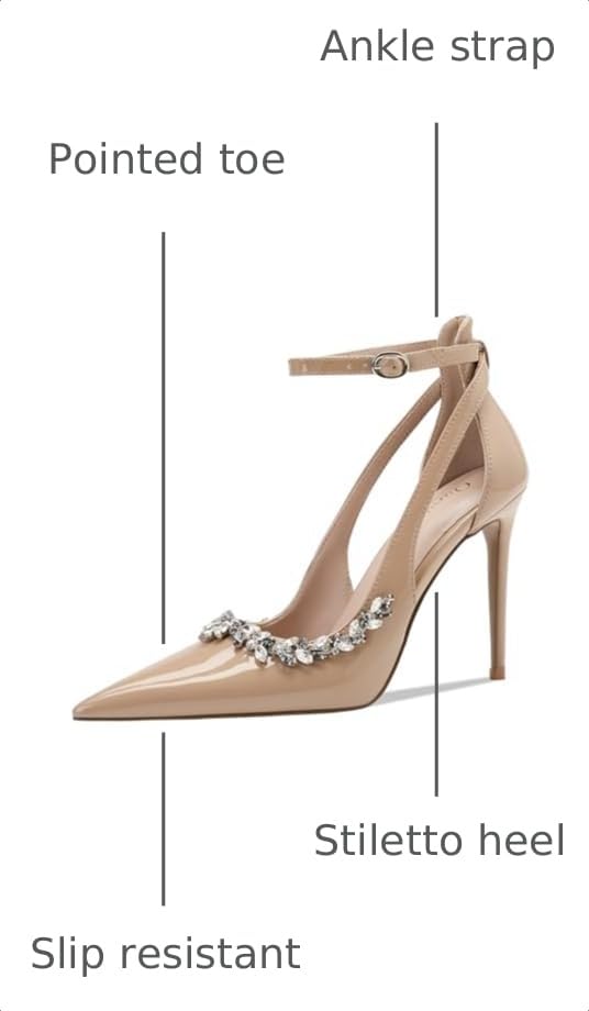 Image of Women's Pointed-Toe Bag-Toe Strappy High-Heeled Shoes Sexy Stiletto Pumps