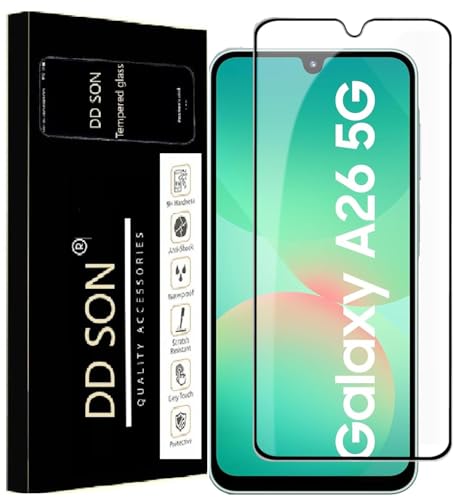 Image of DD SON Premium HD+ Tempered Glass Screen Protector Guard Compatible For Samsung Galaxy A26 5G (6.7 Inch, Pack of 1) Edge to Edge Coverage With Easy installation kit for Smartphone