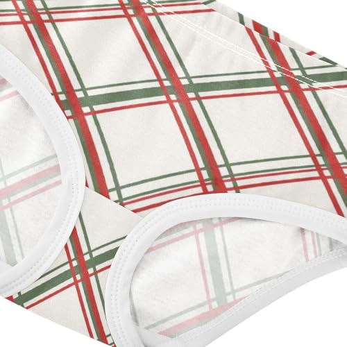 Girls' Training Panties Organic Underpants for Kid Red Green Lattice Plaid4