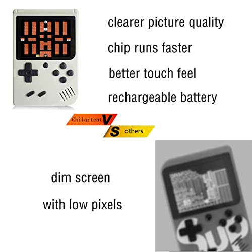 Handheld Games Console for Kids Adults - Retro Video Games Consoles 3 inch Screen 168 Classic Games 8 Bit Game Player with AV Cable Can Play on TV (White)