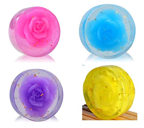 Preisvergleich Produktbild Goldfolie Rose handgemachtes ätherisches Öl Gesichtsreinigungsseife 100g-4 PC vier Farben
