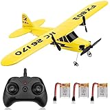 Makerfire RC Airplane FX-803 RTF RC Plane 2.4GHz 2CH Built-in 6-Axis Gyro EPP Remote Control Airplane Glider Easy to Fly for Beginner Adults Kids (Yellow)