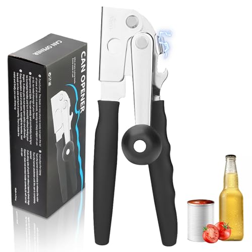 Commercial Can Opener,Hand Crank Can Opener Manual Heavy Duty with Comfortable Extra-Long Handles, Oversized Knob, Easy for Big Cans (Magnetic)