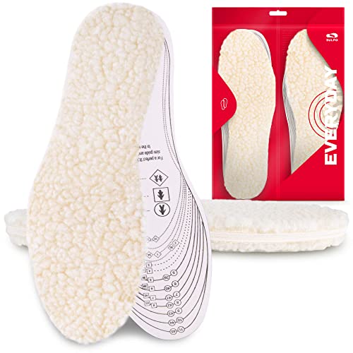 SULPO Plantillas con espuma de látex y lana de oveja, para recortar individualmente, cálidas plantillas aislantes para el invierno/talla 32-46 Cover