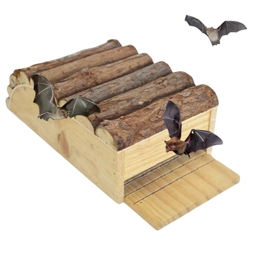 Bat Houses, Wooden Weatherproof Large Shelter, Compact Bats Box House, Ventilated Design, Easy Mount and Maintain, for Garden Yard Pathway Farm Patio Tree Post Park Barn Nature Trail Vineyard Orchard