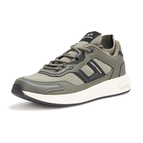 Armani Exchange Men's Lion Sneaker, Chimera/Black, 10.5