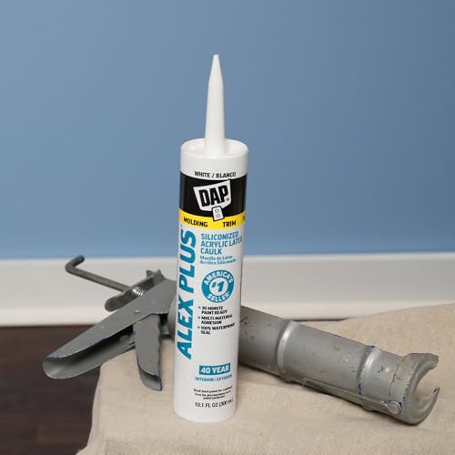 Image of 12 Pack DAP 18101 Alex Plus Acrylic Latex Caulk Plus Silicone - White 10.1-oz Cartridge (18152)
