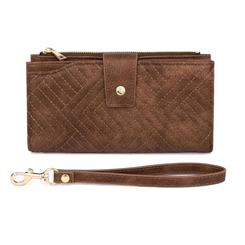 Cortelay RFID Wallets Women Phone Cluth with Detachable Wristlet Strap, 2 ID Windows, 18 Card Slots, Zip Snap Pockets by Cortelay - Used condition - US$8.30
