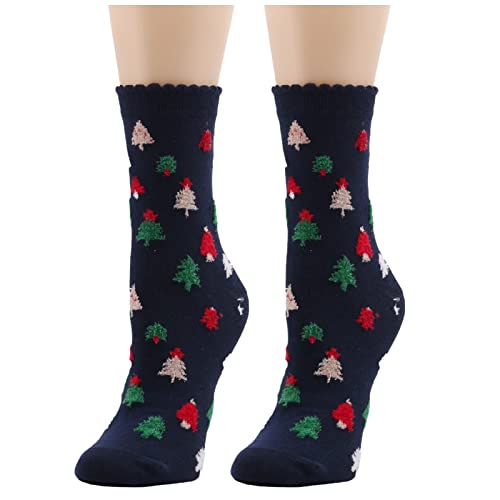 Wollen Sokken Voor 1 paar vrouwen sokken casual winter kerst sokken wollen sokken tube xmas gelukkig nieuw jaar dikke warme kerstboom sokken geschenk Wintersokken Set Voor Dames En Heren (Color : F, - Afbeelding 5