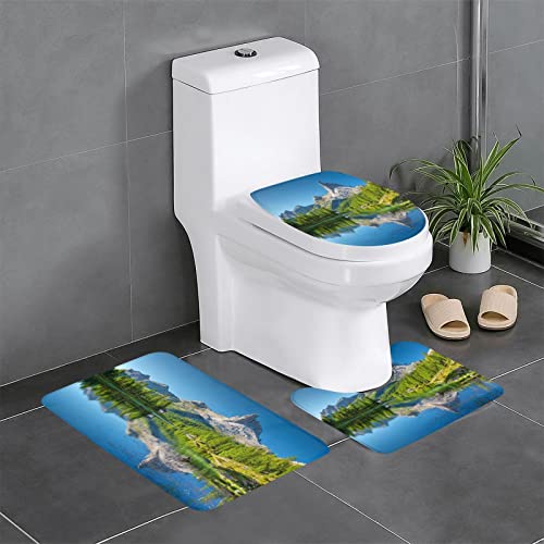 Badematten Set 3 Teilig,Toilettenmatte Set,3Er Badgarnitur Badezimmer Matte Set Dusch Bade Matte Vorleger Teppich 3D…