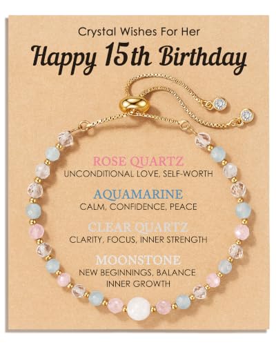 HGDEER 15 Year Old Girl Gifts, 15th Birthday Decorations for Teen Bracelet