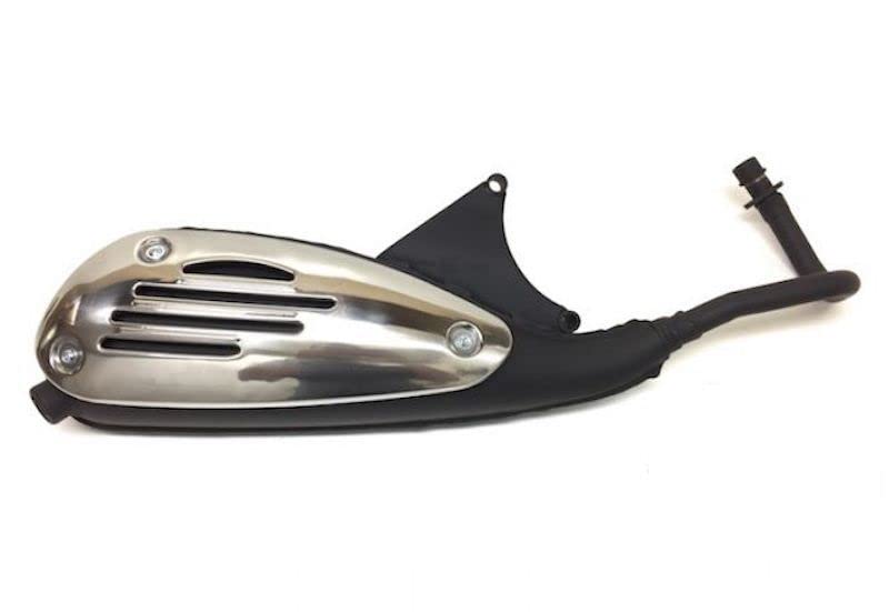 Auspuff Ersatz-Auspuffanlage passend für Aprilia Mojito, Piaggio Vespa ET2, LX, LXV, S 50 (2-Takt) | E-geprüfte original-Optik für 50ccm Piaggio-Motoren