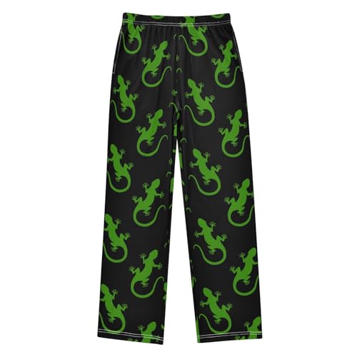 Boys' Pants Lizard Green Pattern Long Bottoms Jogger Pants Elastic Waist Trousers with Pockets S-XL