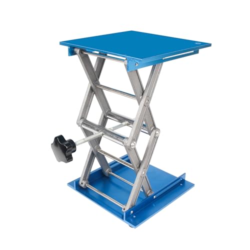 XUNKUANER Lab Jack, 7.87x7.87 inch Aluminum Oxide Lifting Platform Lab Lifter Stand Table Scientific Laboratory Scissor Jack, Vertical Lift Range 80 to 355mm (20x20cm/7.87''x7.87'')