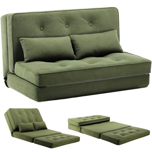 Canapé Convertible 2 Places Vert COMHOMA