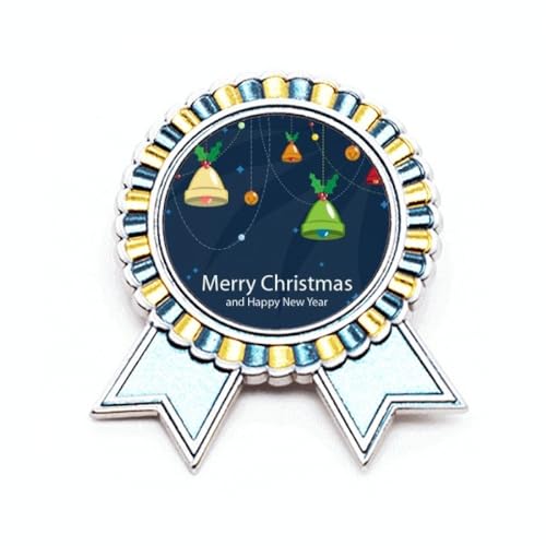 Broche de Noël Merry mas en métal M pour personnaliser un vêtement uni