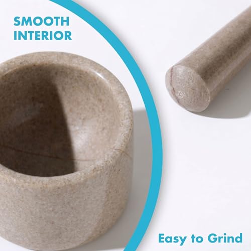 Image of Marble Pill Crusher with Silicone Base - Blade-Free Mortar Pill Grinder for Seniors, Pets & Adults, Natural Stone Tablet Pulverizer for Easy Medicine Taking