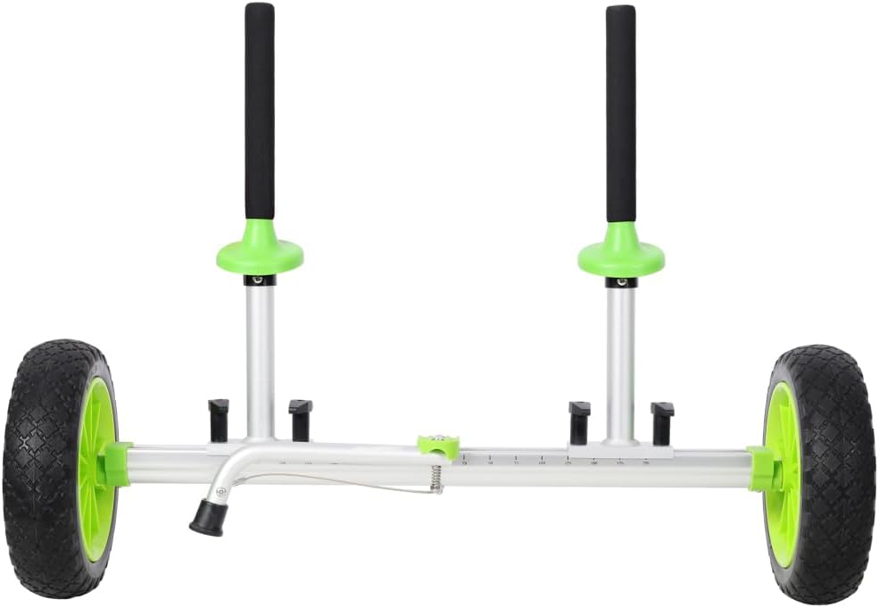 Heavy Duty Plug in Kayak Cart, Adjustable Sit On Top Kayak Dolly Airless Wheels Width