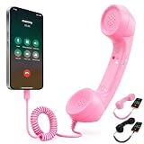 Retro Phone Handset for iPhone & Android,Retro Type-C Handset Phone οΌPink