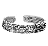 Sterling Silver Silver Dragon Bracelet Sterling Silver Mens Cuff Bracelet, Dragon Phoenix Bangle Bra