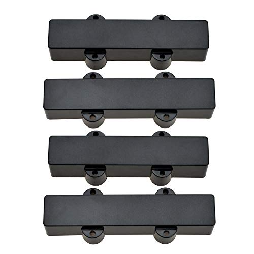 Guitar Parts 2 Sets Black Sealed Bass Pickup Covers Neck/Bridge for 4 String Jazz J Bass