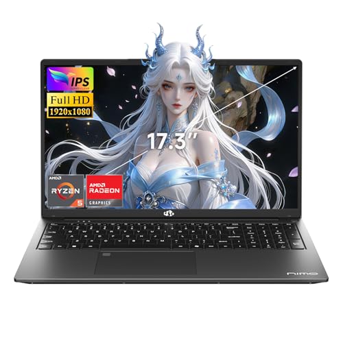 NIMO 17.3" FHD IPS Gaming Laptop, Ryzen 5 6600H 32GB DDR5 RAM 1TB SSD (Beat i7-1165G7 Up to 4.5GHz) Radeon 660M GPU with 100W Ty
