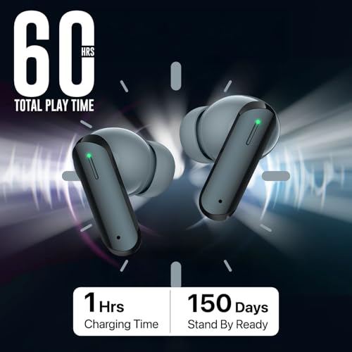 Image of Vaku Luxos BOOMX Wireless Earbuds Bluetooth 5.4 TWS Headphones 60H Playback Bass Stereo 13mm Drivers Gaming Low Latency HD Calls Touch Control Fast Charging IPX Waterproof- Green