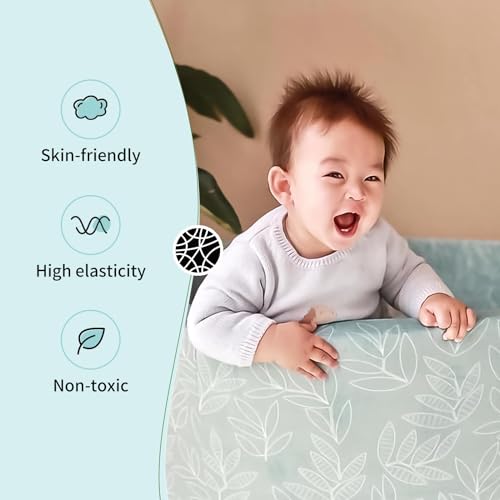 Dodozen Bällebad Bällepool Für Babys Kinder 90X30cm Rund,Superweicher Samt,Abnehmbar und waschbar,Salbei:Weiß/Transparent/Grün