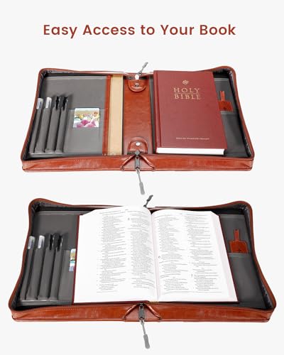 Housse de bible marron compacte, le cadeau chrétien idéal - 5