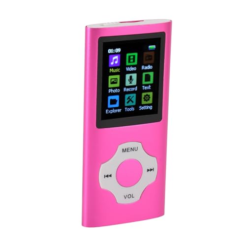 Reproductor de MP3 Portátil, Reproductor de Música MP3 HiFi sin Pérdidas, Reproductor MP4 con Pantalla LCD de 1,8 Pulgadas, Compatible con Música, Vídeo, Grabación de Voz, (Pin)