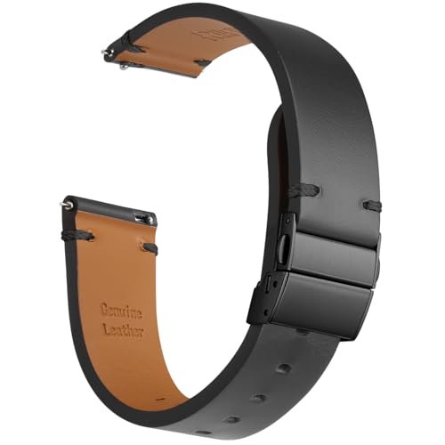 Ritche Quick Release Leather Watch Bands for Men Women Leather Watch Straps with Butterfly Clasp 18mm 20mm 22mm Watch Band White Elephant Gifts Stocking Stuffers for Men