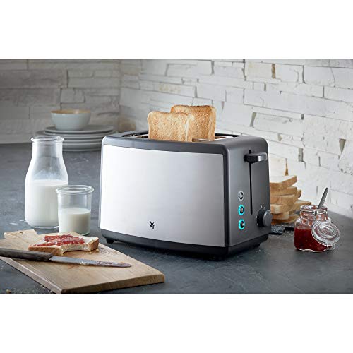 WMF Bueno Edition Toaster 2 Scheiben Edelstahl, Doppelschlitz Toaster mit Brötchenaufsatz, 2 Scheiben, 7 Bräunungsstufen, 800 W, edelstahl matt